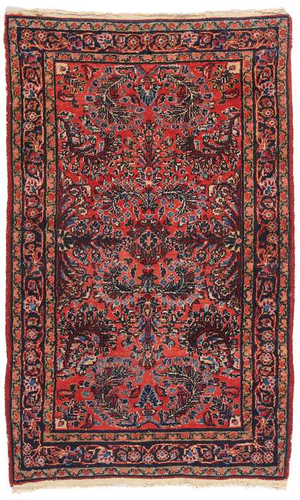 3 x 4 Antique Persian Hussainabad Hamadan Rug 78995