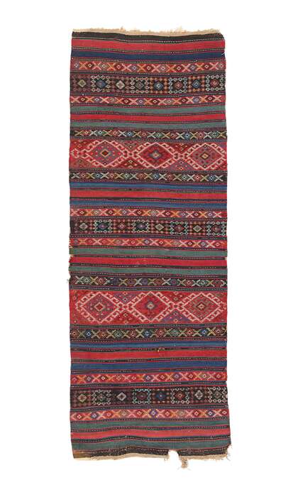 2 x 7 Antique Caucasian Shahsavan Jajim Kilim Rug 78943