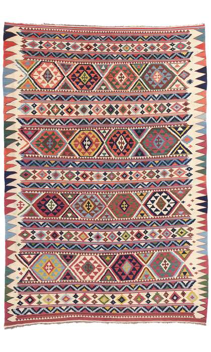 7 x 10 Antique Caucasian Shirvan Kilim Rug 78946