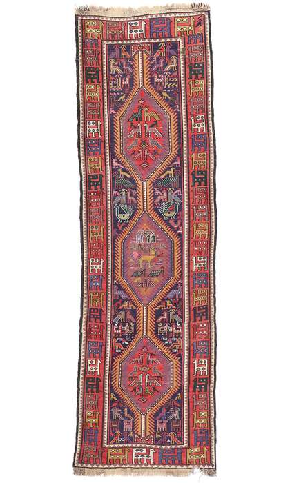 3 x 10 Antique Caucasian Soumak Rug 78937