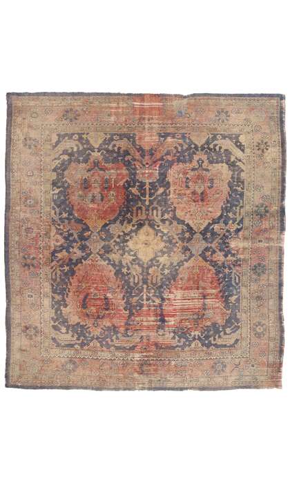 9 x 12 Distressed Antique Turkish Oushak Rug 78744