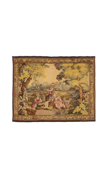 5 x 6 Antique French Aubusson Pastoral Tapestry 73139