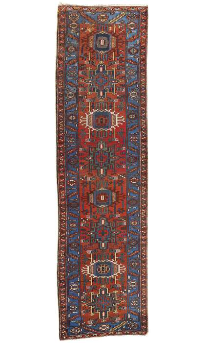 3 x 10 Vintage Persian Karaja Heriz Rug Runner 78955