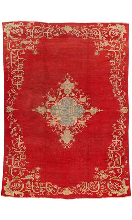 8 x 12 Antique Red Turkish Oushak Rug 73422