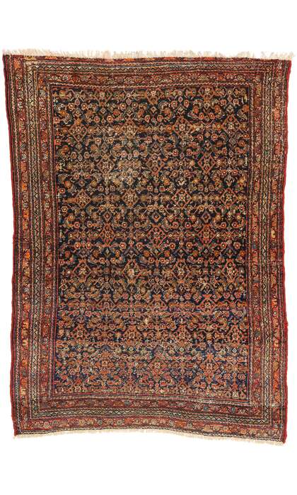 5 x 6 Distressed Antique Persian Mahal Rug 78986