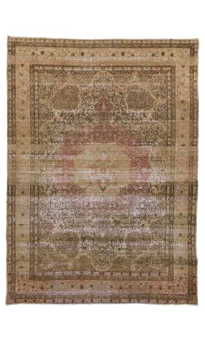 9 x 13 Distressed Antique Persian Kermanshah Rug 72742