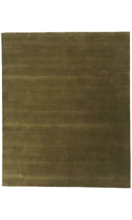 8 x 10 Solid Olive Green Modern Rug 31160