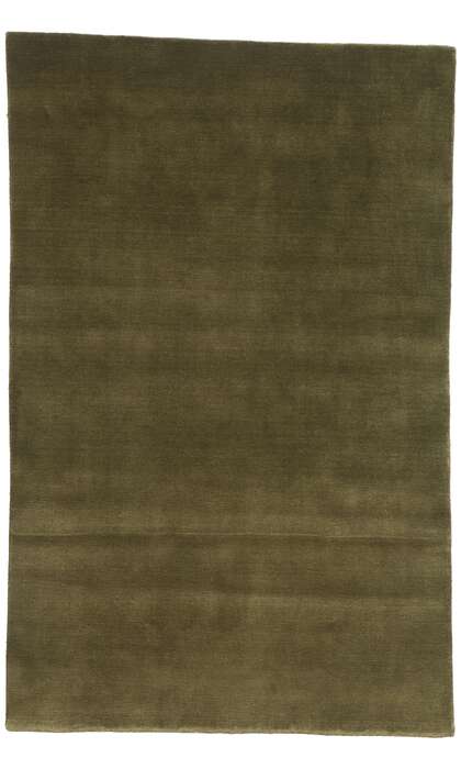 5 x 8 Solid Olive Green Modern Rug 31168