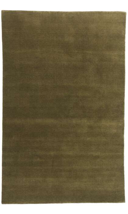 5 x 8 Solid Olive Green Modern Rug 31170