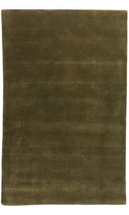 5 x 8 Solid Olive Green Modern Rug 31171