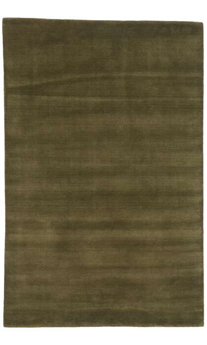 5 x 8 Solid Olive Green Modern Rug 31172