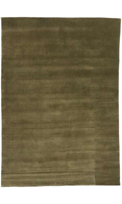 6 x 9 Solid Olive Green Modern Rug 31163