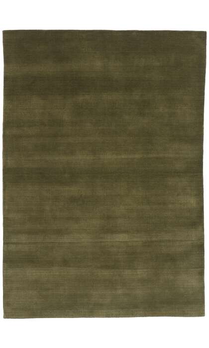 6 x 9 Solid Olive Green Modern Rug 31164