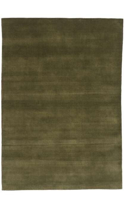 6 x 9 Solid Olive Green Modern Rug 31165