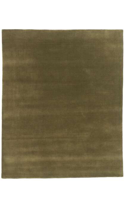 8 x 10 Solid Olive Green Modern Rug 31150