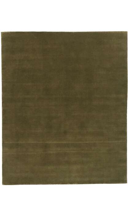 8 x 10 Solid Olive Green Modern Rug 31156