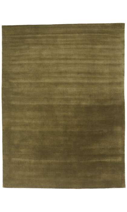 9 x 12 Solid Olive Green Modern Rug 31159