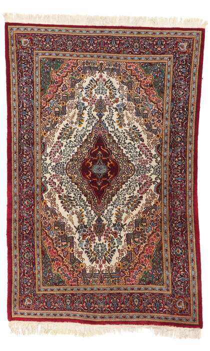 6 x 9 Vintage Persian Yazd Rug 78936