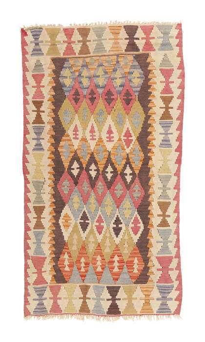 3 x 5 Vintage Persian Shiraz Kilim Rug 78951