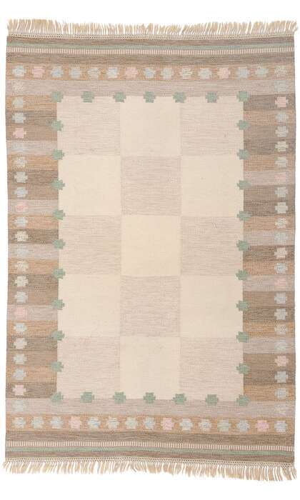 5 x 8 Anna Johanna Angstrom Vintage Swedish Scandinavian Rollakan Rug 79028