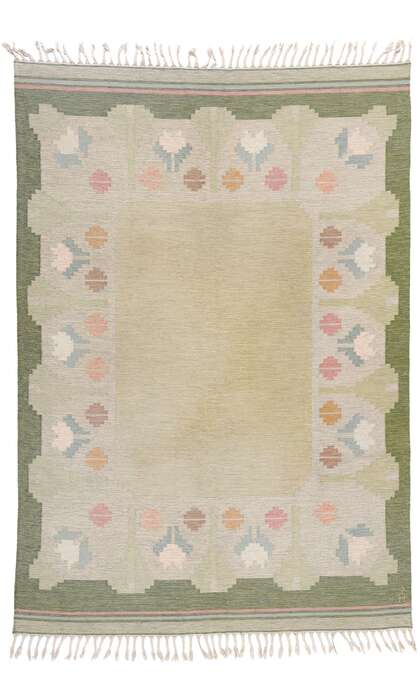 6 x 9 Anna Johanna Angstrom Vintage Swedish Rollakan Rug 79029