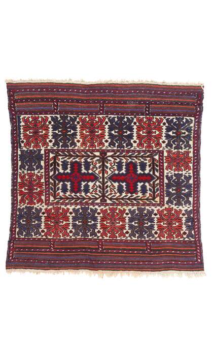 4 x 4 Antique Caucasian Soumak Rug 79092