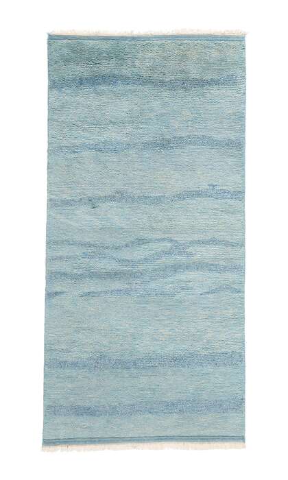 4 x 8 Tranquil Tides Modern Blue Moroccan Rug 31308