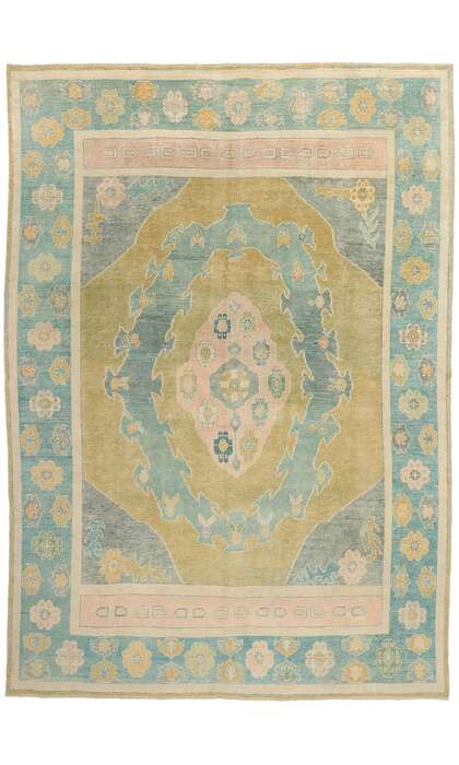 10 x 14 Modern Colorful Turkish Oushak Rug 53960