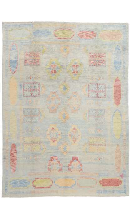 9 x 12 Modern Colorful Turkish Oushak Rug 53966