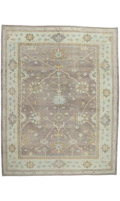 12 x 15 Modern Gray Turkish Oushak Rug 53964