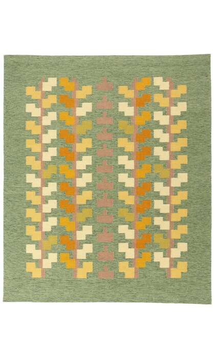 8 x 10 Scandinavian Modern Swedish Inspired Dvargbjork Kilim Rug 31125