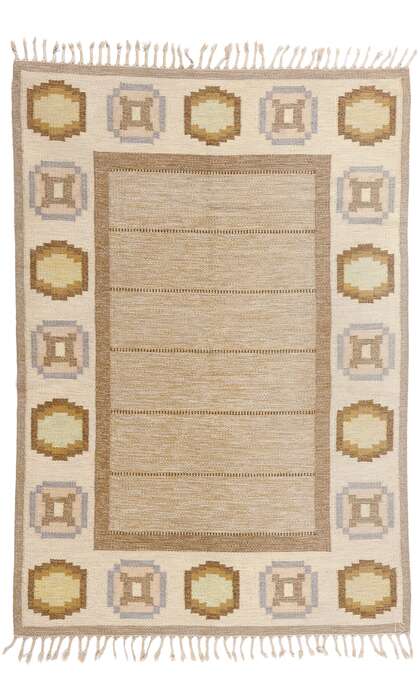 5 x 8 Ingegerd Silow Vintage Swedish Rollakan Rug 79056