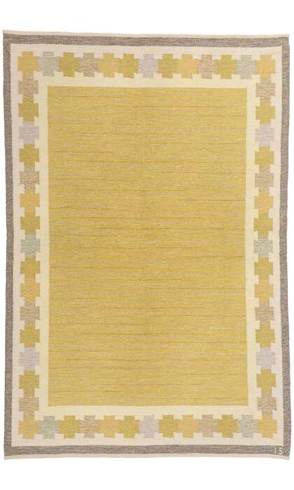 5 x 8 Ingegerd Silow Vintage Swedish Scandinavian Rollakan Rug 79037