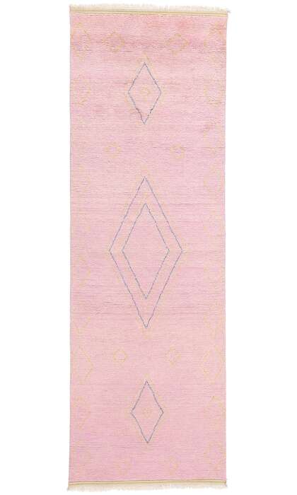 4 x 12 Pink Diamond Modern Moroccan Rug Runner 31310