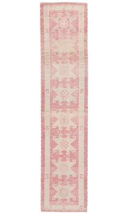 3 x 14 Modern Pink Turkish Oushak Rug Runner 53972