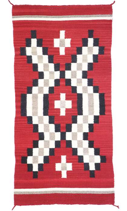 2 x 5 Vintage Red Ganado Navajo Rug 77958