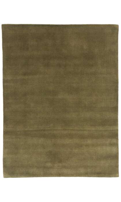 5 x 7 Solid Olive Green Modern Rug 31167