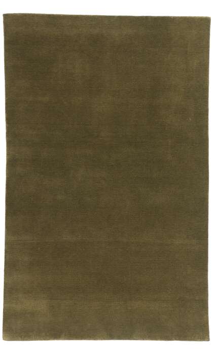 5 x 8 Solid Olive Green Modern Rug 31176