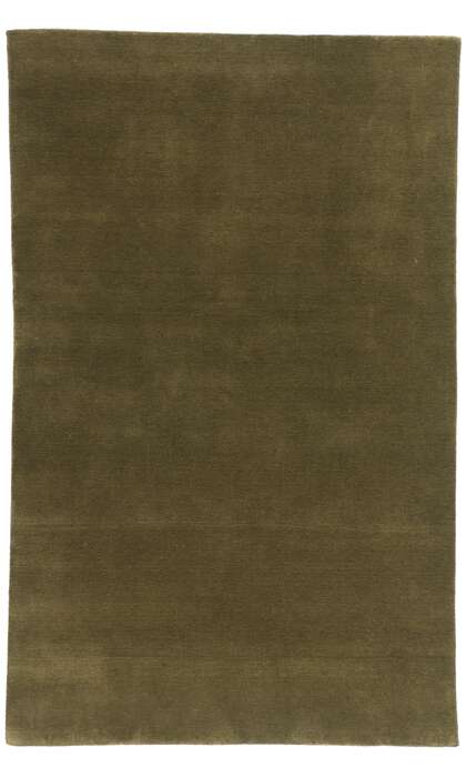 5 x 8 Solid Olive Green Modern Rug 31177