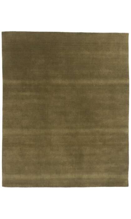 8 x 10 Solid Olive Green Modern Rug 31152