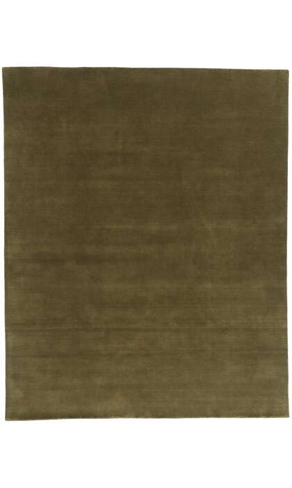 8 x 10 Solid Olive Green Modern Rug 31158