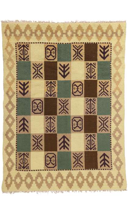 6 x 8 Vintage Swedish Scandinavian Flossa Rug 79050