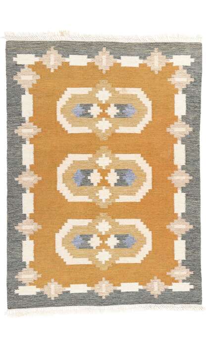 5 x 8 Vintage Swedish Scandinavian Rollakan Rug 79040