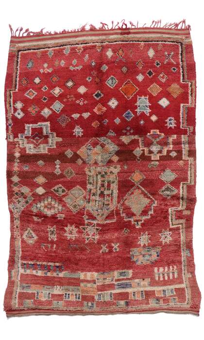 6 x 9 Vintage Red Boujad Moroccan Rug 21323