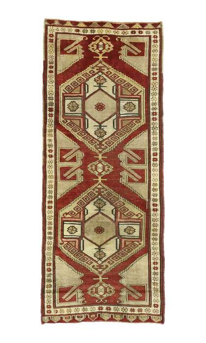 4 x 9 Vintage Turkish Oushak Rug Runner 52148