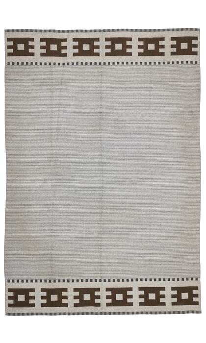 6 x 9 Vintage Gray Swedish Rollakan Rug 77037