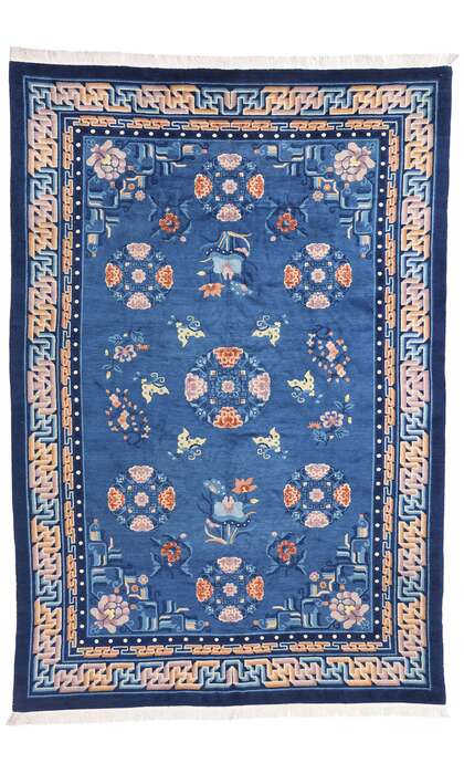 6 x 9 Antique Blue Chinese Peking Rug 79078