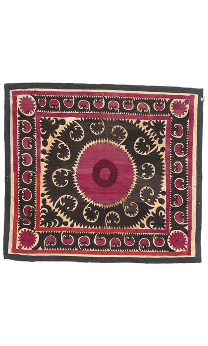 4 x 5 Antique Uzbek Shakhrisabz Suzani Tapestry 79093