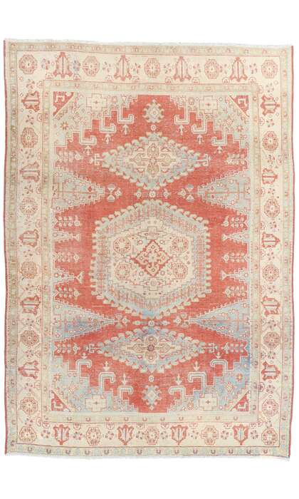 7 x 10 Distressed Antique Persian Viss Rug 61312