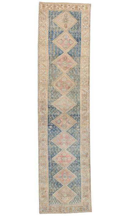 3 x 14 Distressed Antique Persian Malayer Rug Runner 61340